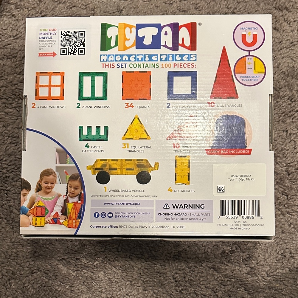Magnetic Tiles 100 Piece Kit - Multicolor - Picture 2 of 2